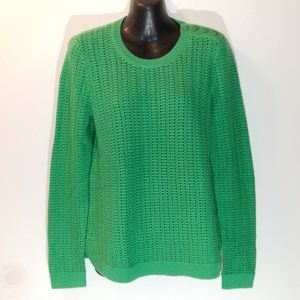 Talbots Petite sweater Kelly Green Nylon Lambswool